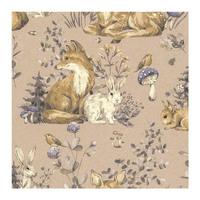 CRISTIANA MASI DEERS AND BUNNIES WALLPAPER -BEIGE  