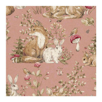 Cristiana Masi Deers and Bunnies Wallpaper -Pink 