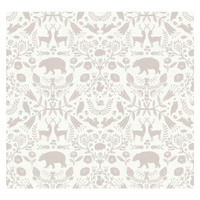 CRISTIANA MASI BEIGE ANIMALS WALLPAPER -GREY / WHITE