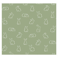 Cristiana Masi Rabbits Green Wallpaper -Green / White