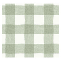 CRISTIANA MASI GREEN PLAID WALLPAPER -GREEN / WHITE