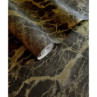 Holden Decor Portoro Marble Charcoal Gold Wallpaper