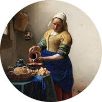 Anaglytpa Vermeer - The Milkmaid Wall Mural 144cm x 144cm