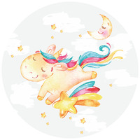 Anaglytpa Bubbly Unicorn Wall Mural 144cm x 144cm