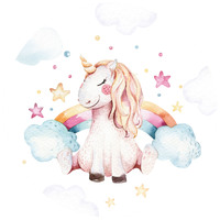 ANAGLYTPA UNICORN DREAMS WALL MURAL 144CM X 144CM