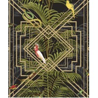 AKELLO BLACK GEOMETRIC TROPICAL