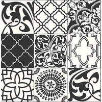 BLACK AND WHITE GRAPHIC TILE