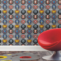 AVENGERS EMBLEMS PEEL & STICK WALLPAPER - MULTICOLOURS