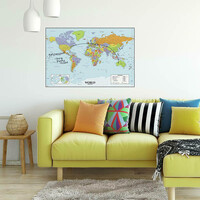 World Map Dry Erase Giant Wall Decals - Multicoloured