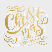 Merry Christmas Quote Giant Wall Decals With Metallic Ink, RMK3927GM