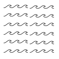 Black Simplistic Waves Wall Decals, RMK4015SCS