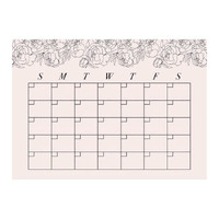 Blush Peony Monthly Calendar Dry Erase Wall Decal, RMK4877SCM